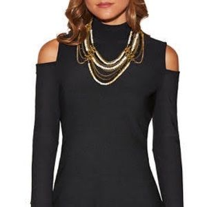 Ruff Hewn - Black Cold Shoulder Sweater Size XL